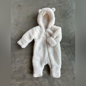Baby Teddy Fleece Pram with Hood — Ivory Lamb